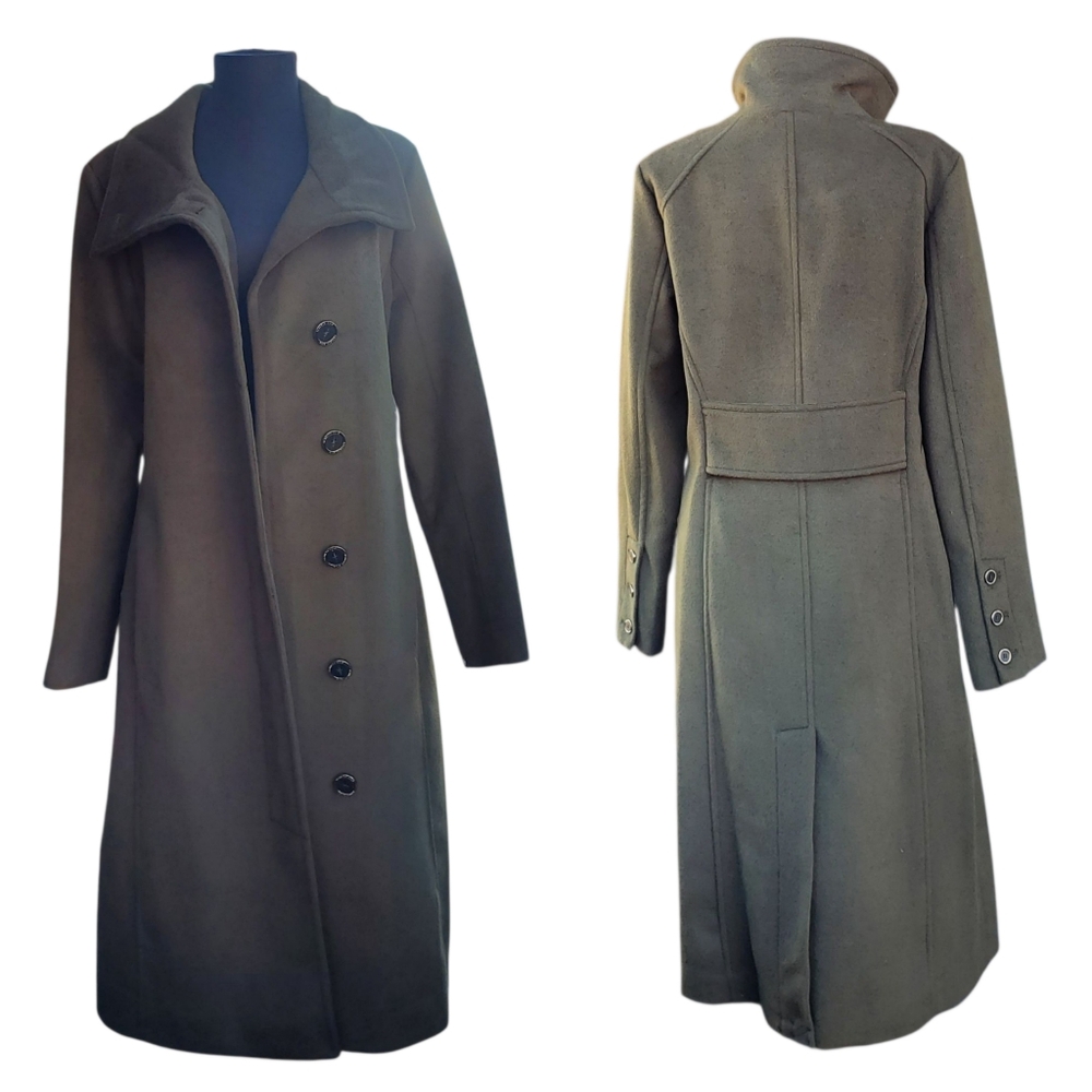 Kenneth Cole Melton Wool Blend Peacoat Pine Academia Preppy Timeless Folk